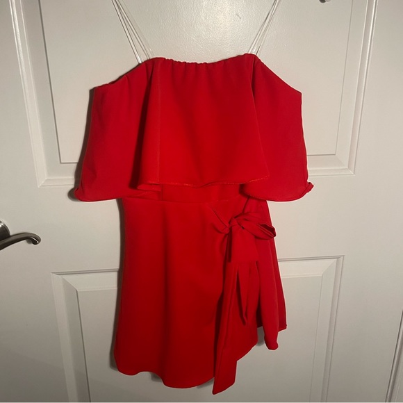 Strapless Red Romper - Picture 2 of 6